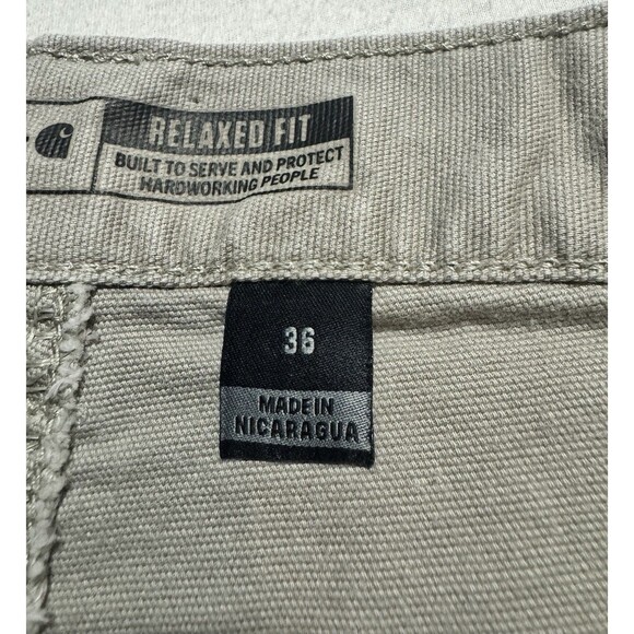 Carhartt Rugged Flex Relaxed Fit Cargo Canvas Work Shorts Tan Mens 36 BS2514-M - Picture 3 of 9